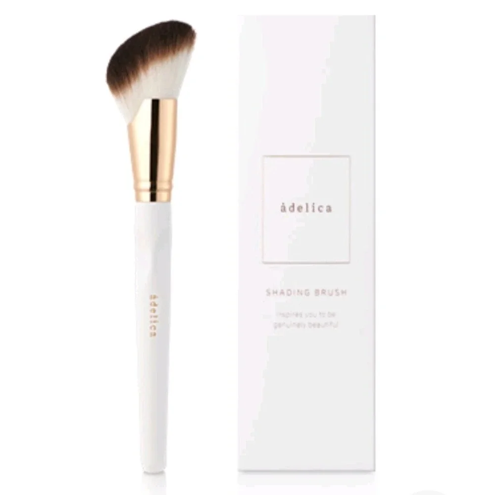 Adelica Korean Make-Up Brush Set with White Travel Case Rose Gold Accents New!!